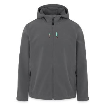 Pferde-Power CEO - Kaffee und Laptop im Business - Recycelte Männer Softshell-Jacke von Stanley/Stella - Anthrazit - Vorne - AI Model Male 185 light (185cm)