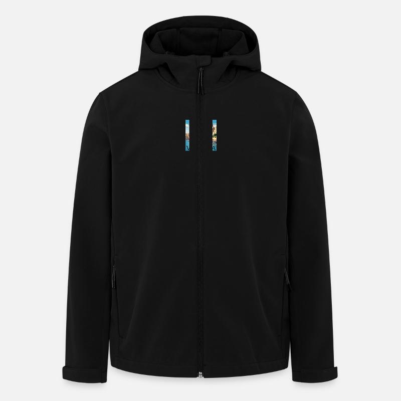 Malta Valletta Hafen Straight Cut Design - Recycelte Männer Softshell-Jacke von Stanley/Stella - Schwarz
