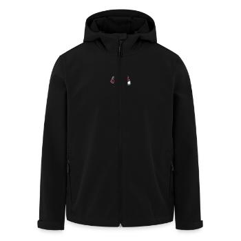 Frohes Axolotl: Weihnachtliche Freude mit Mütze - Recycelte Männer Softshell-Jacke von Stanley/Stella - Schwarz - Vorne - AI Model Male 185 light (185cm)
