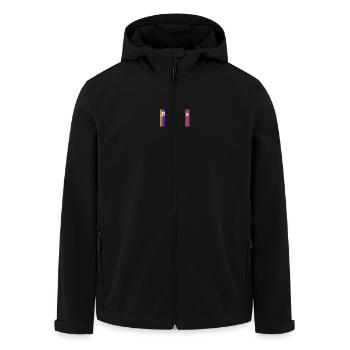 PAPA. FÊTE DES PÈRES. BONNE FÊTE PAPA. BONNE FÊTE - Veste softshell homme en polyester recyclé Stanley/Stella - noir - Devant - AI Model Male 185 light (185cm)