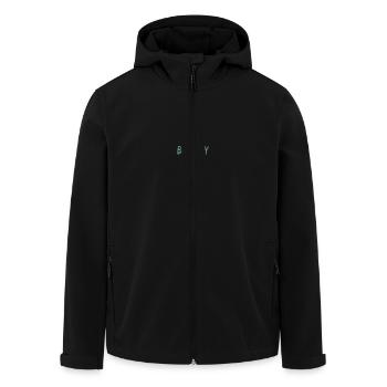 GEBURTSTAG. ALLES GUTE ZUM GEBURTSTAG. ALLES GUTE ZUM GEBURTSTAG. - Recycelte Männer Softshell-Jacke von Stanley/Stella - Schwarz - Vorne - AI Model Male 185 light (185cm)