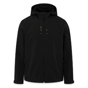 Laufender Shiba Inu mit Kopfhörern, Sportliches Hu - Recycelte Männer Softshell-Jacke von Stanley/Stella - Schwarz - Vorne - AI Model Male 185 light (185cm)