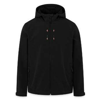 RETRAITE. BONNE RETRAITE. JOYEUSE RETRAITE - Veste softshell homme en polyester recyclé Stanley/Stella - noir - Devant - AI Model Male 185 light (185cm)