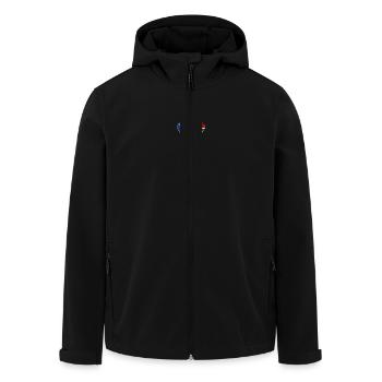 Bosnia South Africa Flag Heart - Men’s Recycled Softshell Jacket by Stanley/Stella - black - Front - AI Model Male 185 light (185cm)