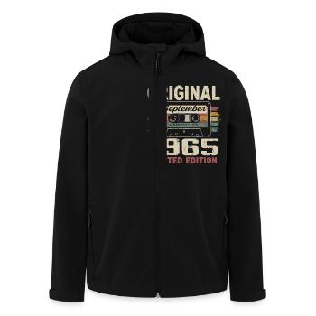 September 1965 Birthday, born in September 1965 - Men’s Recycled Softshell Jacket by Stanley/Stella - black - Front - AI Model Male 185 light (185cm)