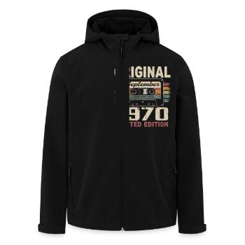 September 1970 Birthday, born in September 1970 - Men’s Recycled Softshell Jacket by Stanley/Stella - black - Front - AI Model Male 185 light (185cm)
