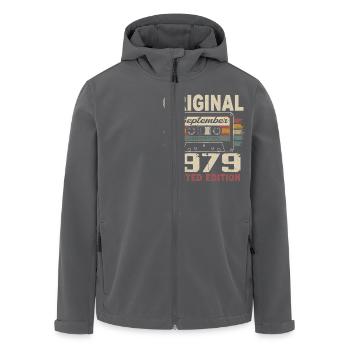 September 1979 Birthday, born in September 1979 - Men’s Recycled Softshell Jacket by Stanley/Stella - black - Front - AI Model Male 185 light (185cm)