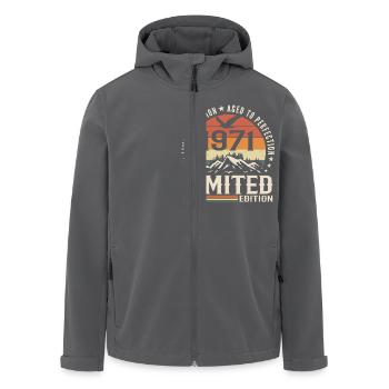 Cadeau Anniversaire 1971 - Vintage 1971 Rétro 1971 - Veste softshell homme en polyester recyclé Stanley/Stella - noir - Devant - AI Model Male 185 light (185cm)