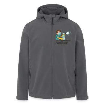 Desinfektionsheld - Recycelte Männer Softshell-Jacke von Stanley/Stella - Schwarz - Vorne - AI Model Male 185 light (185cm)