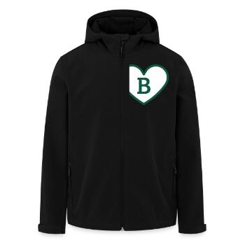 Buchstabe b Herz Sport Trend grün - Geschenkidee - Recycelte Männer Softshell-Jacke von Stanley/Stella - Schwarz - Vorne - AI Model Male 185 light (185cm)