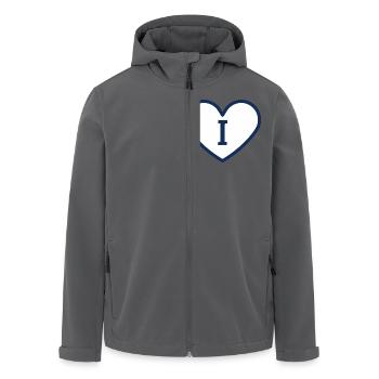 Buchstabe i Herz Sport Trend blau - Geschenkidee - Recycelte Männer Softshell-Jacke von Stanley/Stella - Schwarz - Vorne - AI Model Male 185 light (185cm)