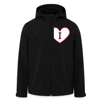 Buchstabe i Herz Sport Trend Burgund - Geschenkidee - Recycelte Männer Softshell-Jacke von Stanley/Stella - Schwarz - Vorne - AI Model Male 185 light (185cm)