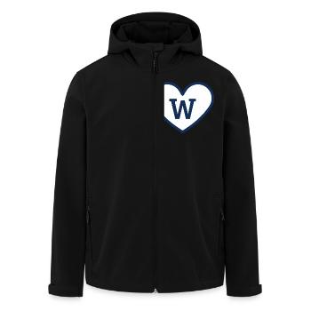 Buchstabe w Herz Sport Trend blau - Geschenkidee - Recycelte Männer Softshell-Jacke von Stanley/Stella - Schwarz - Vorne - AI Model Male 185 light (185cm)