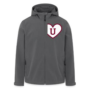 Buchstabe u Herz Sport Trend Burgund - Geschenkidee - Recycelte Männer Softshell-Jacke von Stanley/Stella - Schwarz - Vorne - AI Model Male 185 light (185cm)