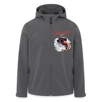 Crevettes, le meilleur jeu de mots - Veste softshell homme en polyester recyclé Stanley/Stella - charbon - Devant - AI Model Male 185 light (185cm)