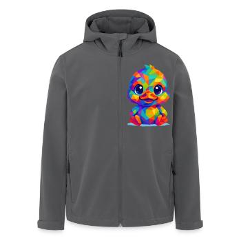 WPAP Polygon Stil Kawaii Tiere Baby Ente Küken - Recycelte Männer Softshell-Jacke von Stanley/Stella - Schwarz - Vorne - AI Model Male 185 light (185cm)