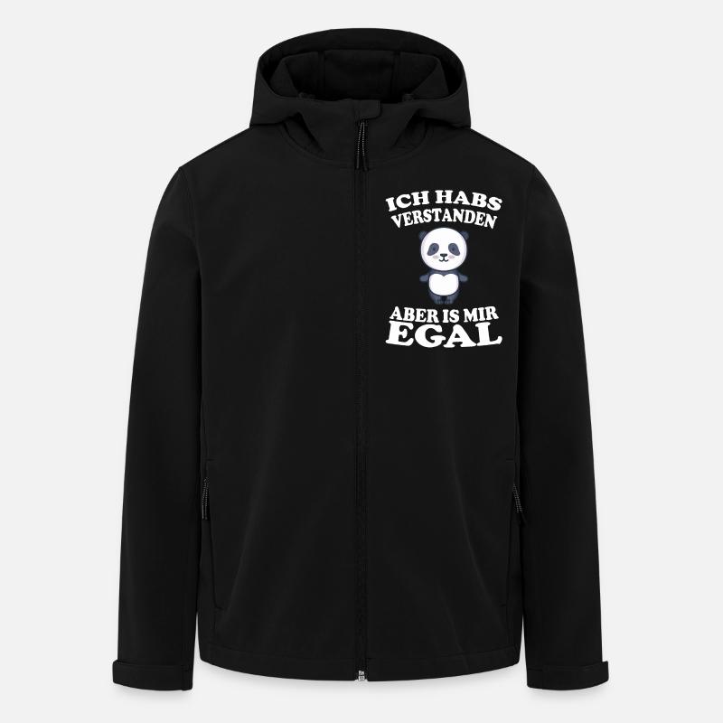 Hab Verstanden - egal Panda - Recycelte Männer Softshell-Jacke von Stanley/Stella - Schwarz