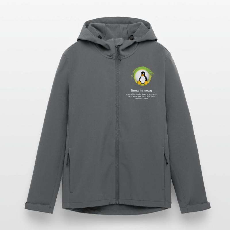 Computer System Penguin Nerd pc inside code admin Men’s Recycled Softshell Jacket Discoverer by Stanley/Stella