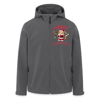 Joyeux Noël Catmas chaton noël dernière minute - Veste softshell homme en polyester recyclé Stanley/Stella - noir - Devant - AI Model Male 185 light (185cm)
