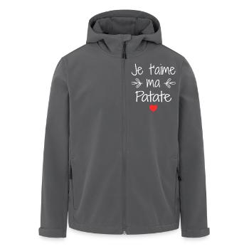 I love you my Potato - Men’s Recycled Softshell Jacket by Stanley/Stella - black - Front - AI Model Male 185 light (185cm)