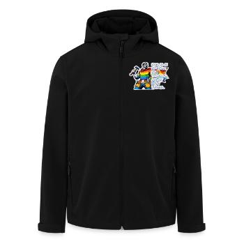 Dad – Superhero in the colors of the rainbow - Men’s Recycled Softshell Jacket by Stanley/Stella - black - Front - AI Model Male 185 light (185cm)
