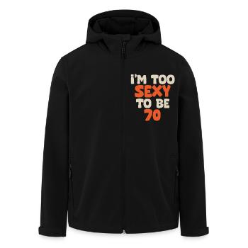 I'm too sexy to be 70 funny birthday 70 years - Men’s Recycled Softshell Jacket by Stanley/Stella - black - Front - AI Model Male 185 light (185cm)
