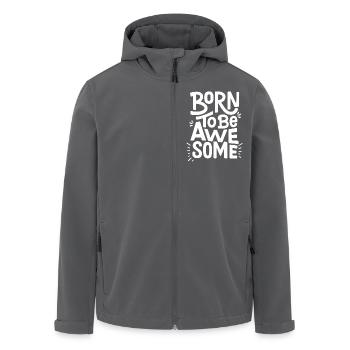 Born to be Awesome Born to Be Cool Saying - Men’s Recycled Softshell Jacket by Stanley/Stella - anthracite - Front - AI Model Male 185 light (185cm)