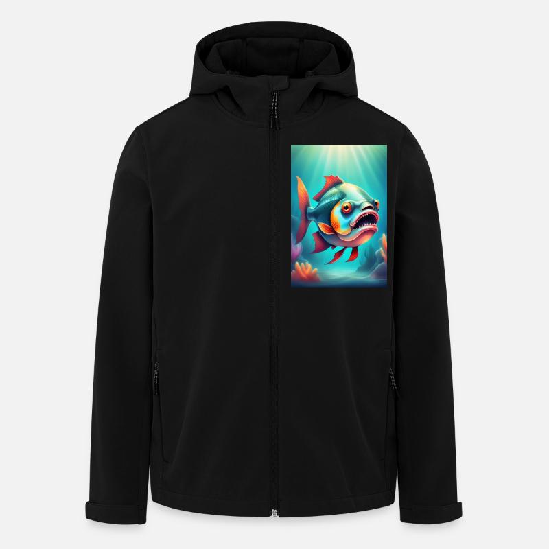 Poisson effrayant à l’air étrange - Veste softshell homme en polyester recyclé Stanley/Stella - noir