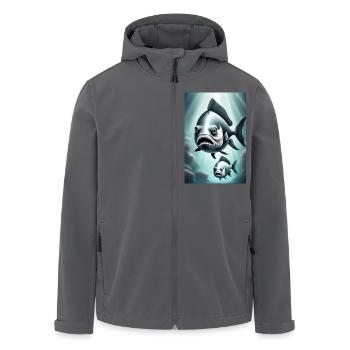 Conception de poisson effrayant en noir et blanc - Veste softshell homme en polyester recyclé Stanley/Stella - noir - Devant - AI Model Male 185 light (185cm)