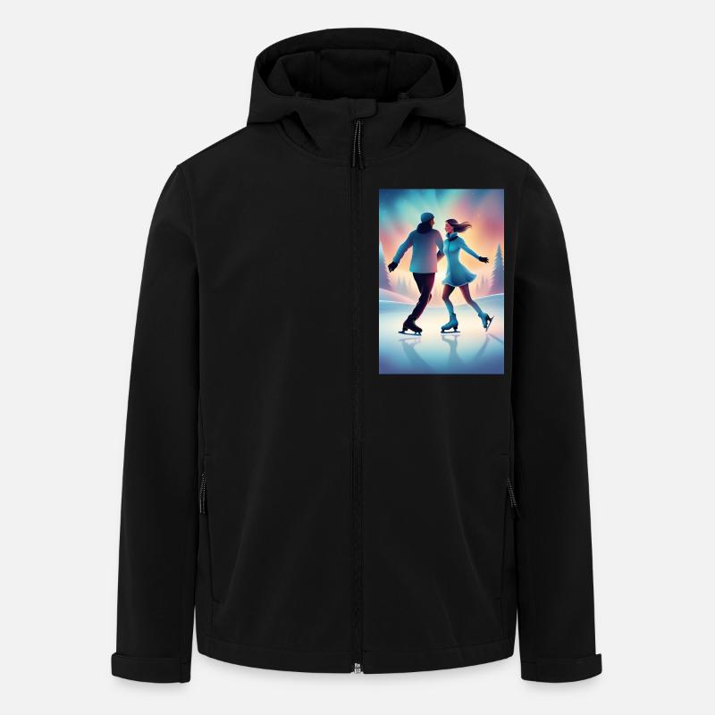 Sweet iceskating couple - Men’s Recycled Softshell Jacket by Stanley/Stella - black