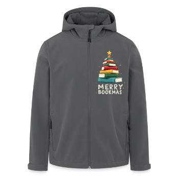 Merry Bookmas - Holiday Cheer for Book Lovers - Men’s Recycled Softshell Jacket by Stanley/Stella - black - Front - AI Model Male 185 light (185cm)
