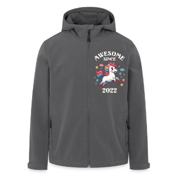Großartigseit 2022 - Kindergeburtstag Einhorn - Recycelte Männer Softshell-Jacke von Stanley/Stella - Schwarz - Vorne - AI Model Male 185 light (185cm)