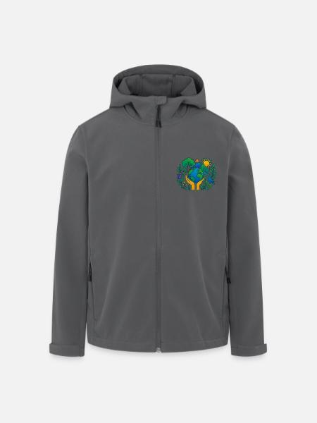 Planet Earth-Die Natur der Erde in unseren Händen - Recycelte Männer Softshell-Jacke von Stanley/Stella - Schwarz