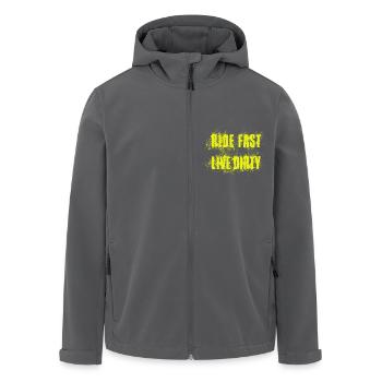 ROULEZ VITE, VIVEZ SALE – VTT - MOTOCROSS - Veste softshell homme en polyester recyclé Stanley/Stella - noir - Devant - AI Model Male 185 light (185cm)