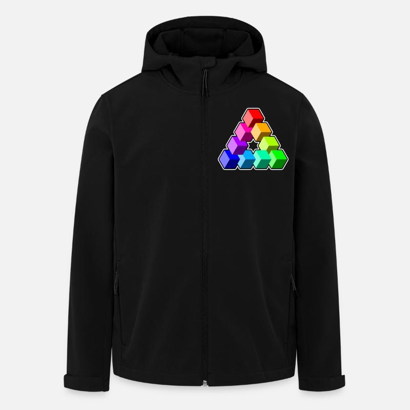 Cubes colorés triangulaires - Veste softshell homme en polyester recyclé Stanley/Stella - noir