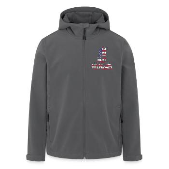 No Kings in America since 1776 Flagge USA - Recycelte Männer Softshell-Jacke von Stanley/Stella - Schwarz - Vorne - AI Model Male 185 light (185cm)