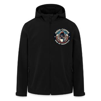 J’ai juste besoin de café et de ma tarentule - Veste softshell homme en polyester recyclé Stanley/Stella - noir - Devant - AI Model Male 185 light (185cm)