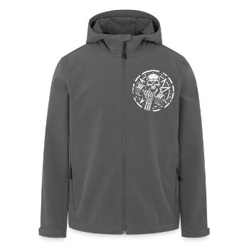Entraînement de musculation avec haltère crâne et pentagramme - Veste softshell homme en polyester recyclé Stanley/Stella - charbon - Devant - AI Model Male 185 light (185cm)