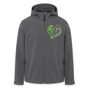 Green Veggie Heart with Shamrock - Men’s Recycled Softshell Jacket by Stanley/Stella - black - Front - AI Model Male 185 light (185cm)