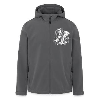 Das Leben ist kurz - nutze es zum Backen - Recycelte Männer Softshell-Jacke von Stanley/Stella - Schwarz - Vorne - AI Model Male 185 light (185cm)