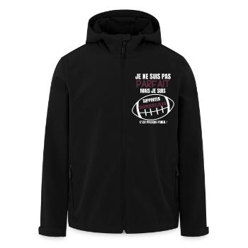 Supporter Bordeaux Parfait Rugby - Veste softshell homme en polyester recyclé Stanley/Stella - noir - Devant - AI Model Male 185 light (185cm)