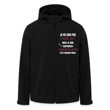 Supporter Bordeaux Parfait Rugby - Veste softshell homme en polyester recyclé Stanley/Stella - noir - Devant - AI Model Male 185 light (185cm)