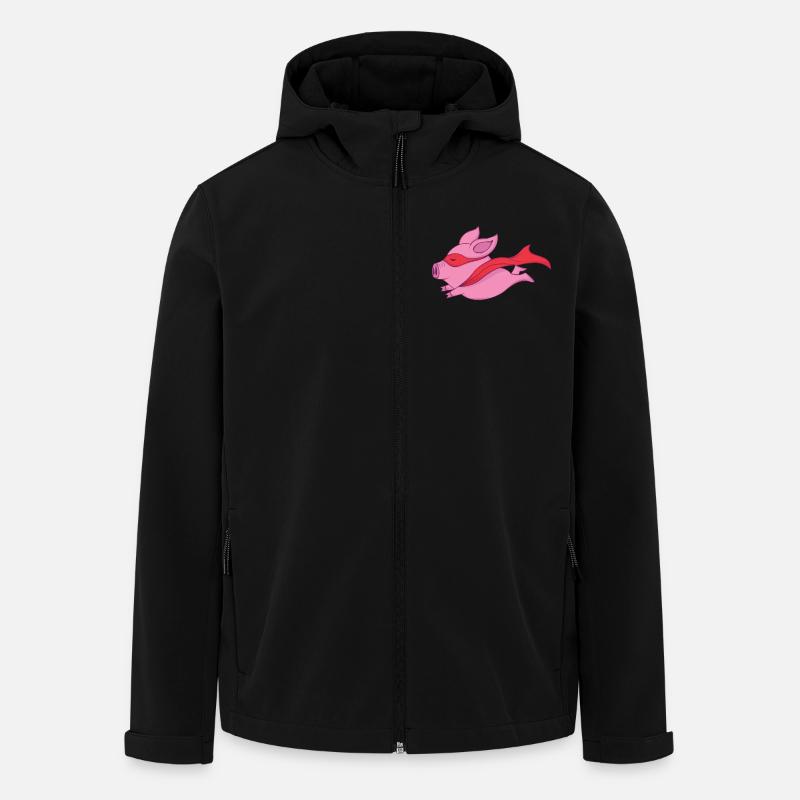 Captain Superschweinchen - Recycelte Männer Softshell-Jacke von Stanley/Stella - Schwarz
