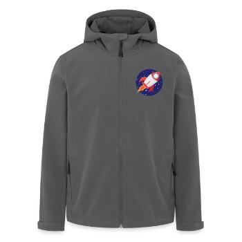 Rocket with stars - Men’s Recycled Softshell Jacket by Stanley/Stella - black - Front - AI Model Male 185 light (185cm)
