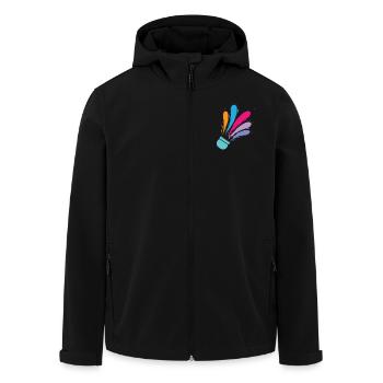 bunter Federball Badminton Federball Sport - Recycelte Männer Softshell-Jacke von Stanley/Stella - Schwarz - Vorne - AI Model Male 185 light (185cm)