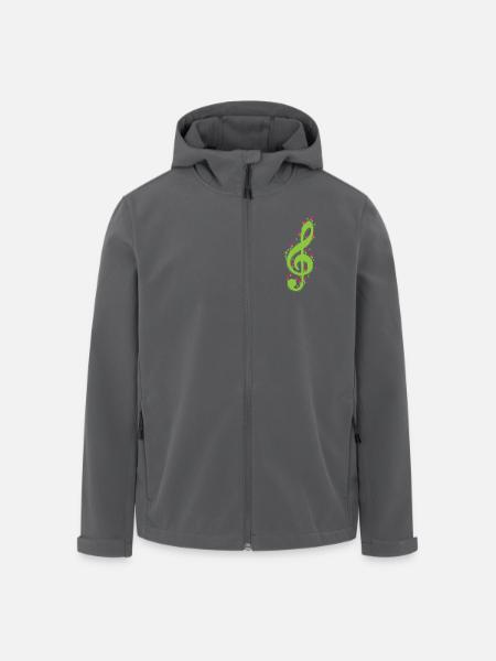 Clef with Flowers Music - Men’s Recycled Softshell Jacket by Stanley/Stella - black