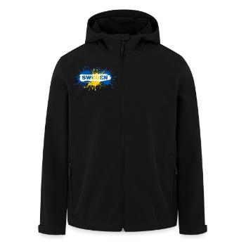 Swedish in modern street-art style - Sweden - Men’s Recycled Softshell Jacket by Stanley/Stella - black - Front - AI Model Male 185 light (185cm)