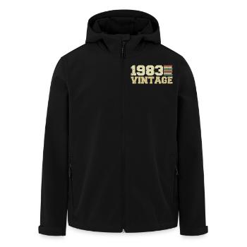 1983 Geburtstagsgeschenk 1983 Jahrgang 1983 Geschenk - Recycelte Männer Softshell-Jacke von Stanley/Stella - Schwarz - Vorne - AI Model Male 185 light (185cm)