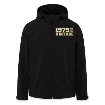 1979 Birthday Gift 1979 Vintage 1979 Gift - Men’s Recycled Softshell Jacket by Stanley/Stella - black - Front - AI Model Male 185 light (185cm)