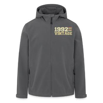 Geschenk 1992 Geburtstagsgeschenk 1992 Jahrgang 1992 - Recycelte Männer Softshell-Jacke von Stanley/Stella - Schwarz - Vorne - AI Model Male 185 light (185cm)